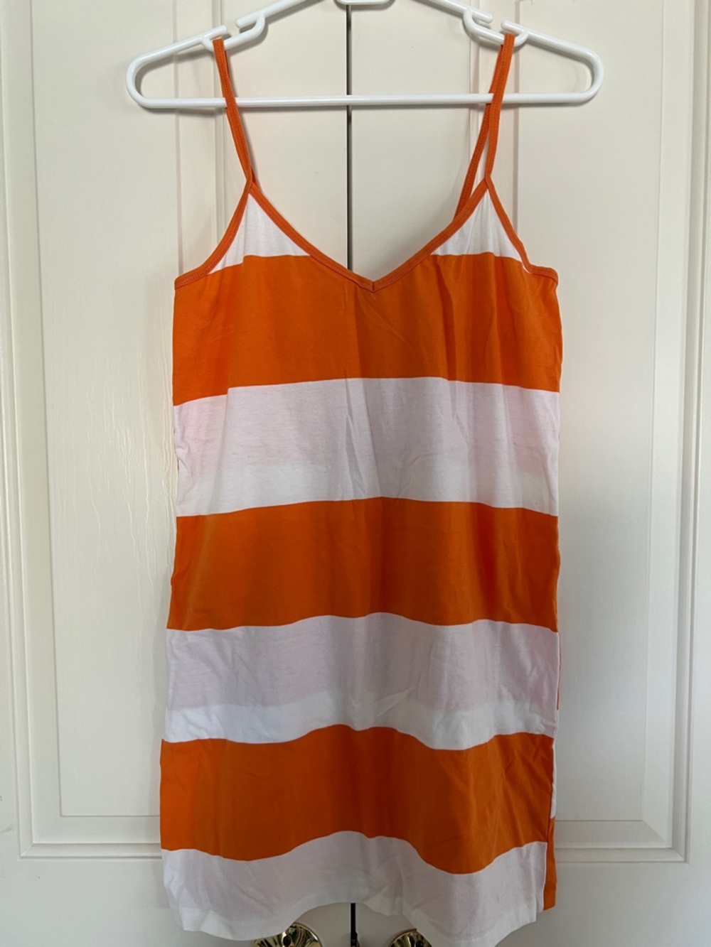 United Colors Of Benetton Orange & White Striped Tank Dress
Size XS